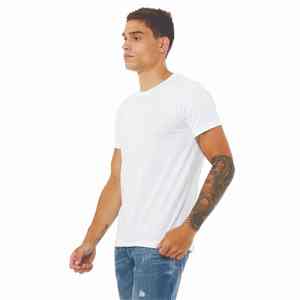 Camiseta básica de 100% algodón con cuello redondo unisex, camiseta informal cómoda de tela de punto suave de 250GSM para hombres y mujeres - Product Image 5