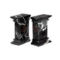 MINERALS ROUTE Serre-livres faits main en onyx noir, style artisanal, pour la maison et le bureau, artisanat naturel élégant, tailles personnalisées, forme rectangulaire, véritable ISO