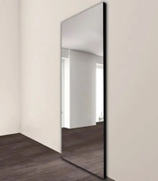 Kualitas kokoh cermin geser pintu interter Interior rumah dengan jalur tak terlihat dinding desain terpasang dengan penutup yang lembut