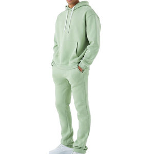 Logotipo gráfico personalizado Fitness Sports Street Wear Jogging Sudaderas con capucha y pantalones de chándal Hombres Cordón Conjunto de chándal apilado Hombres - Product Image 1