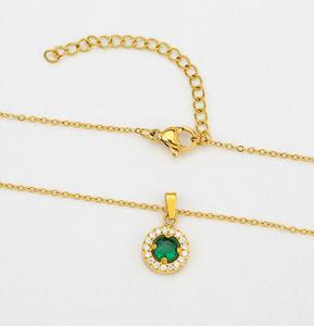 Colorful zircon necklace jewelry fashionable and non-fading <b>Titanium</b> Steel Pendant Necklace - Product Image 6