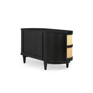 Aparador de madera de mango macizo moderno de lujo hecho a mano, bastón de ratán de madera, muebles multiusos para comedor, cocina, sala de estar - Product Image 3