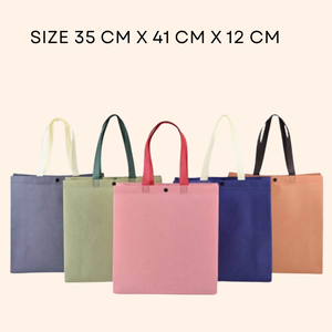 Sac fourre-tout réutilisable écologique coloré avec poignées durables et bandoulière pratique en spunbond personnalisé pour les promotions de vente au détail - Product Image 2
