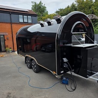 Camion alimentaire noir en fibre de verre personnalisé de 10 pieds remorque mobile standard USA pour pizzas et hot dogs avec friteuse remorque pour snacks et aliments
