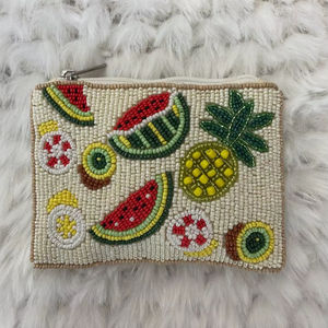Monedero hecho a mano con cuentas y diseño de frutas Bolso de mano con abalorios hecho a mano - Product Image 1