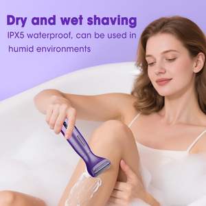Afeitadora Eléctrica Inalámbrica de Doble Cuchilla para Mujer, Recargable por USB, Afeitadora Rotatoria de Repuesto para Línea del Bikini, Cuerpo y Piernas, Lavable - Product Image 4