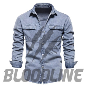 Chaqueta vaquera BLOODLINE INTERNATIONAL para mujer, estilo blusón, manga larga, cuello con un solo botón, forro de algodón, color negro sólido lavado, para invierno - Product Image 3