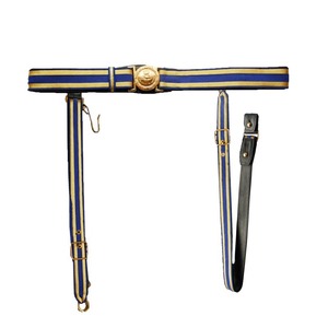 Custom High Quality Royal Air Ceremonial Uniform Belts Gold-Plated Blue WOK Accessories Leather <b>Metal</b> Straps Coating Garments - Product Image 2