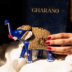 ชุดครอบครัวช้างมีนาคารี โกลเด้น เพิร์ล 3 ตัว สำหรับเทศกาลดิวาลี - Product Image 3