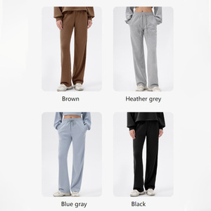 Pantalon gris élastique taille mi-haute à devant plat, respirant et écologique, style palazzo formel, grande taille pour femme, design personnalisé, inspiration automne - Product Image 5