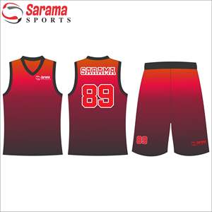 Uniforme de maillot de basket-ball rouge et noir Style unique avec sublimation et broderie personnalisées Techniques imprimées grande taille - Product Image 1