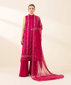 Costume brodé en satin de coton pour femmes Shalwar Kameez pour tenue décontractée Offre Spéciale femmes Shalwar Kameez avec service OEM Dupatta - Product Image 1