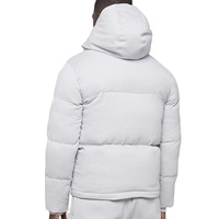 Veste matelassée longue pour homme, blanche, à capuche, en coton, décontractée, épaisse, pour l'hiver, avec poches, fermeture éclair, coupe classique