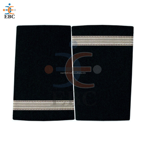 Quality Pilot Uniform Regulation Epaulets <b>Gold</b> Stripes Slip-on Black <b>Fabric</b> Made in Pakistan Professional Pilot Aviators Ranks - Product Image 1