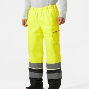 Celana keselamatan kerja untuk pria, celana poliester kerja reflektif Hi Vis, celana keselamatan konstruksi, pakaian kerja pria