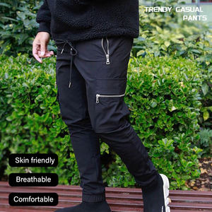 Pantalones apilados Los últimos pantalones de nuevo diseño para hombres Negro Marrón Blanco Ropa de calle 100% Algodón Hombres Flare apilados - Product Image 6