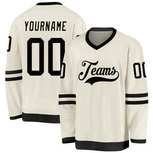 Maillot de hockey sur glace pour homme sur mesure, sublimation par transfert thermique, étiquette privée, 100% polyester, col en V, manches longues, uniforme d'équipe unisexe - Product Image 1