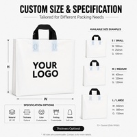 Sacs de courses en plastique personnalisés avec poignées, sacs de vente au détail multicolores réutilisables, sacs d'emballage avec logo personnalisé pour boutique, entreprise