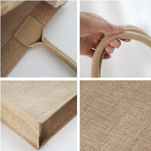 Sacs de jute recyclés écologiques personnalisés fourre-tout à poignée réutilisables avec motif à points Promotion du vendeur pour des achats durables - Product Image 3