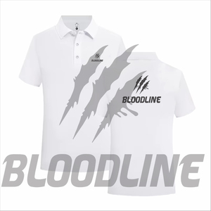 Chemise à manches courtes pour homme Bloodline, couleur unie, tricotée, respirante, séchage rapide, coupe classique, logo frontal, rose, coton - Product Image 4