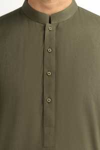 Servicio OEM ODM, Traje de Dos Piezas para Hombre, Estilo Shalwar Kameez, Color Granate Liso, Estilo Afgano Pathani Pakistaní, Corte Regular, Ropa Musulmana - Product Image 2