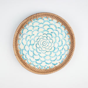 Bandeja con incrustaciones de nácar de Vietnam, bandeja de servicio duradera elegante hecha a mano, respetuosa con el medio ambiente para decoración de cocina moderna, SM2032 - Product Image 2