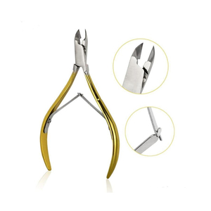 <b>Cuticle</b> Nippers Nail Manicure Scissors <b>Cuticle</b> Clippers <b>Trimmer</b> Dead Skin Remover/ Gold Handle BY ZACHARY INDUSTRIES - Product Image 4