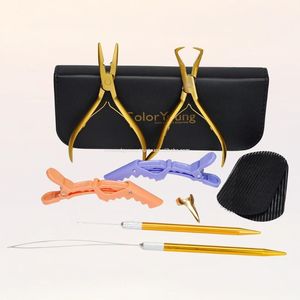 Kit de pince d'application d'outils d'extension de cheveux d'anneaux nano avec outil de boucle de traction et aiguilles de type C - Product Image 6