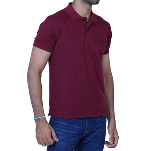 Camisa Polo Borgoña para Hombre, Corte Entallado, Informal, Cómoda, de Algodón, Top de Verano, Elegante y Transpirable - Product Image 4
