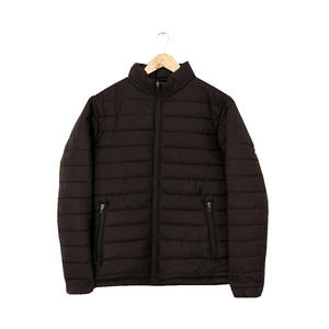 Chaquetas acolchadas de alta calidad para hombre, cremallera, Color negro, ropa de moda, chaqueta acolchada de invierno con dos bolsillos delanteros de manga larga - Product Image 3