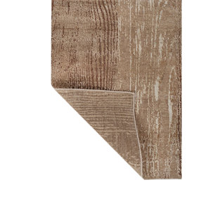 พรมขนสัตว์ผสมไหมถักมือลายเอนโทรปี ไอวอรี่ รุ่น AKWS-3039 ลายแบบนามธรรม สำหรับตกแต่งบ้าน ห้องนั่งเล่น ทางเดิน ทางเข้าบ้าน ดีไซน์รูปทรงสี่เหลี่ยมผืนผ้าแบบจิ๊กซอว์ เหมาะสำหรับวัยรุ่น - Product Image 5