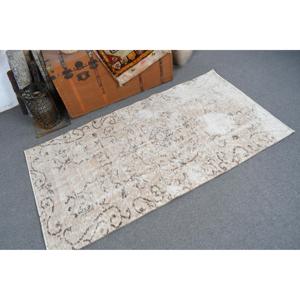 พรมตุรกีวินเทจ ขนาด 3.1x5.8 ฟุต (95x176 ซม.) พรมขนสัตว์สีเบจ - Product Image 1