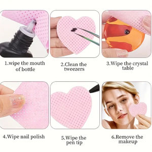 DRAGONLASH Almohadillas de Limpieza de Algodón en Forma de Corazón, Negras, Hechas a Máquina, de Alta Calidad, para Extensiones de Pestañas, Personalizadas - Product Image 2