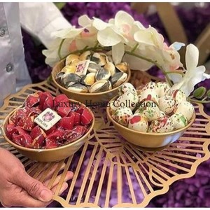 Lot de 3 Bol et Plateau en Chocolat Mosaïque et Nacre de Taille Différente Couleur Gris et Blanc Vaisselle Ustensiles de Table - Product Image 6