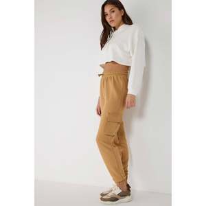 Lightweight Breathable Cargo Jogger Pants High Mid Waist Plus Size Corduroy Fabric <b>Drawstring</b> Closure Flat Front Printed Pattern - Product Image 2