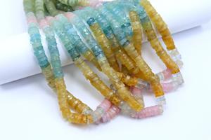 Cuentas naturales con forma de botón facetado de Aguamarina múltiple, tamaño de fabricación de joyas de 16 pulgadas, proveedor de fábrica de calidad rara - Product Image 2