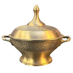 Ollas Khajoor Vintage de Latón de Alta Calidad con Acabado Pulido Martillado para Cocina Casera y de Restaurante, Olla para Dátiles Árabes - Product Image 2