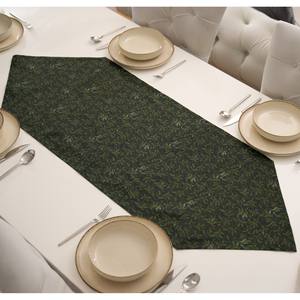 Camino de Mesa de Lino y Algodón con Diseño Floral Verde de Lujo, 40x140cm, Esquinas Triangulares, Tejido, Decoración para Bodas - Product Image 2