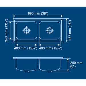 Nirali อ่างล้างจานสแตนเลสสตีล, อ่างล้างจานคู่ขนาดเล็กสง่างามอ่างล้างจานสไตล์เดียว SUS304สองหลุมดีไซน์ยอดนิยม - Product Image 2