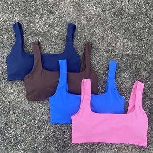 Sujetador Deportivo de Color Sólido, Top Corto para Gimnasio y Yoga, Chaleco Deportivo para Mujer, Bralette de Alto Impacto, Ropa Interior Ajustada para Correr con Relleno en el Pecho - Product Image 1