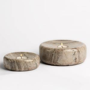 Portavelas de Mármol para Velas de Té, Moderno, de Piedra, Pequeño, Redondo, Minimalista, Decorativo, para Mesa, Hogar, Oficina, Regalo - Product Image 2