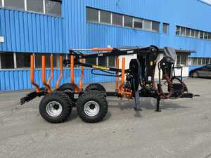 Remolque para Troncos con Certificación CE, Remolque Forestal con Grúa Hidráulica para la Extracción de Madera - Product Image 2