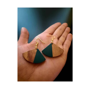 Mode bois et résine boucles d'oreilles boucle d'oreille pour les femmes géométrique déclaration boucles d'oreilles filles fête cadeau en gros - Product Image 6