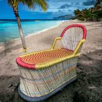 Chaise de plage écologique faite à la main en bambou pour l'extérieur, une place, chaise longue pour le jardin, les loisirs ou l'hôtel.