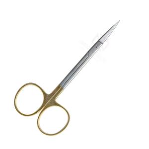 Tijeras Dentales Rectas Manuales de Acero Inoxidable de 115 mm, Chapadas en Oro |   Herramientas Quirúrgicas de Alta Calidad con Certificación CE para - Product Image 2