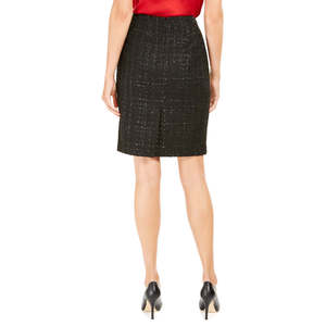 Gonna a tubino nera in tweed metallizzato Calvin Klein da donna, in spandex lucido e chiffon, taglie forti XS, per lavoro, gonna formale in pelle - Product Image 2