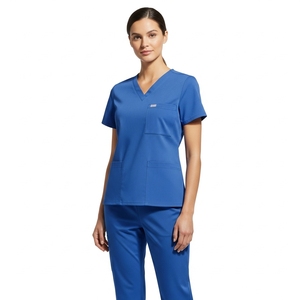 Uniforme d'infirmière d'hôpital personnalisé pour femmes, blouses anti-rides, col en V, ensembles de blouses d'infirmière extensibles, ensembles de blouses à manches courtes - Product Image 3