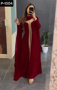 Nouveau modèle Femmes Porter Bollywood Designer Anarkali Prêt à Porter Robes et Georgette Dupatta avec Séquence Travail Dentelle Bordure - Product Image 6