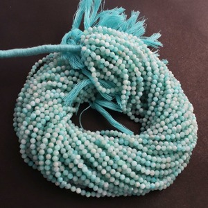 Perles facettées en amazonite bleu clair et blanc, 3 mm, 13 pouces de long, fournitures pour la fabrication de bijoux en pierres précieuses GB0015 - Product Image 6