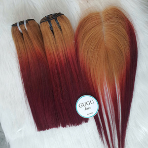 Paquets de cheveux humains vierges non traités Extensions vietnamiennes brutes Remy Grade Machine Double trame pour Styles de dentelle HD CHEVEUX lâches - Product Image 3
